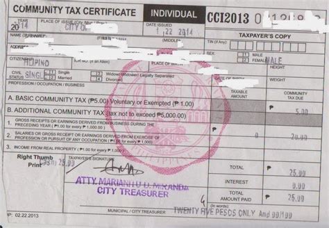 sedula or cedula|Community Tax Certificate .